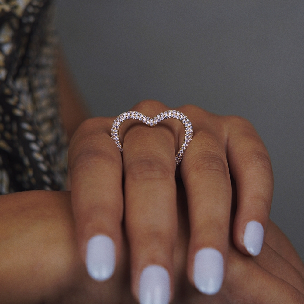 TRI-LOCK HEART RING