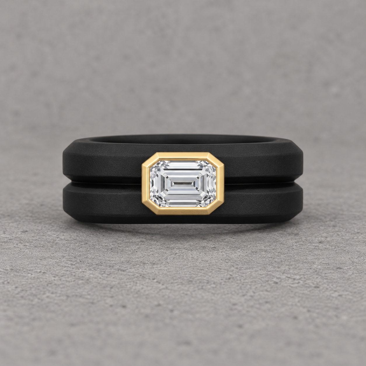 Axis Emerald-Cut Diamond Silicone Ring - Image 2