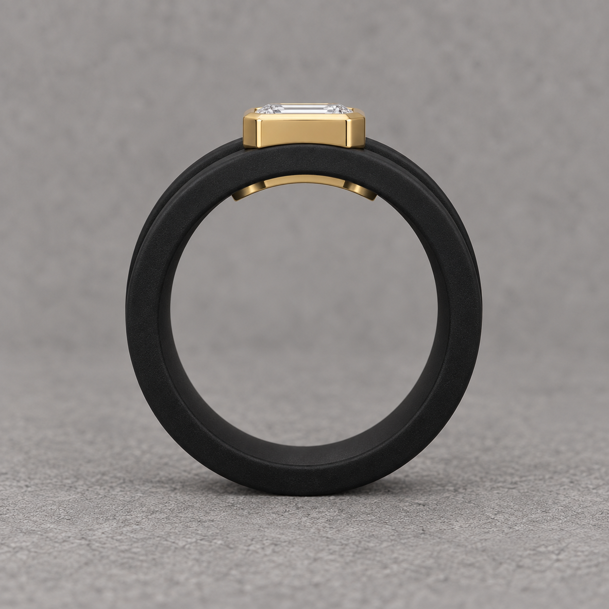 Axis Emerald-Cut Diamond Silicone Ring - Image 3