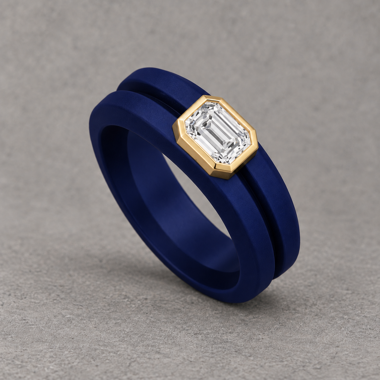 Axis Emerald-Cut Diamond Silicone Ring - Image 5