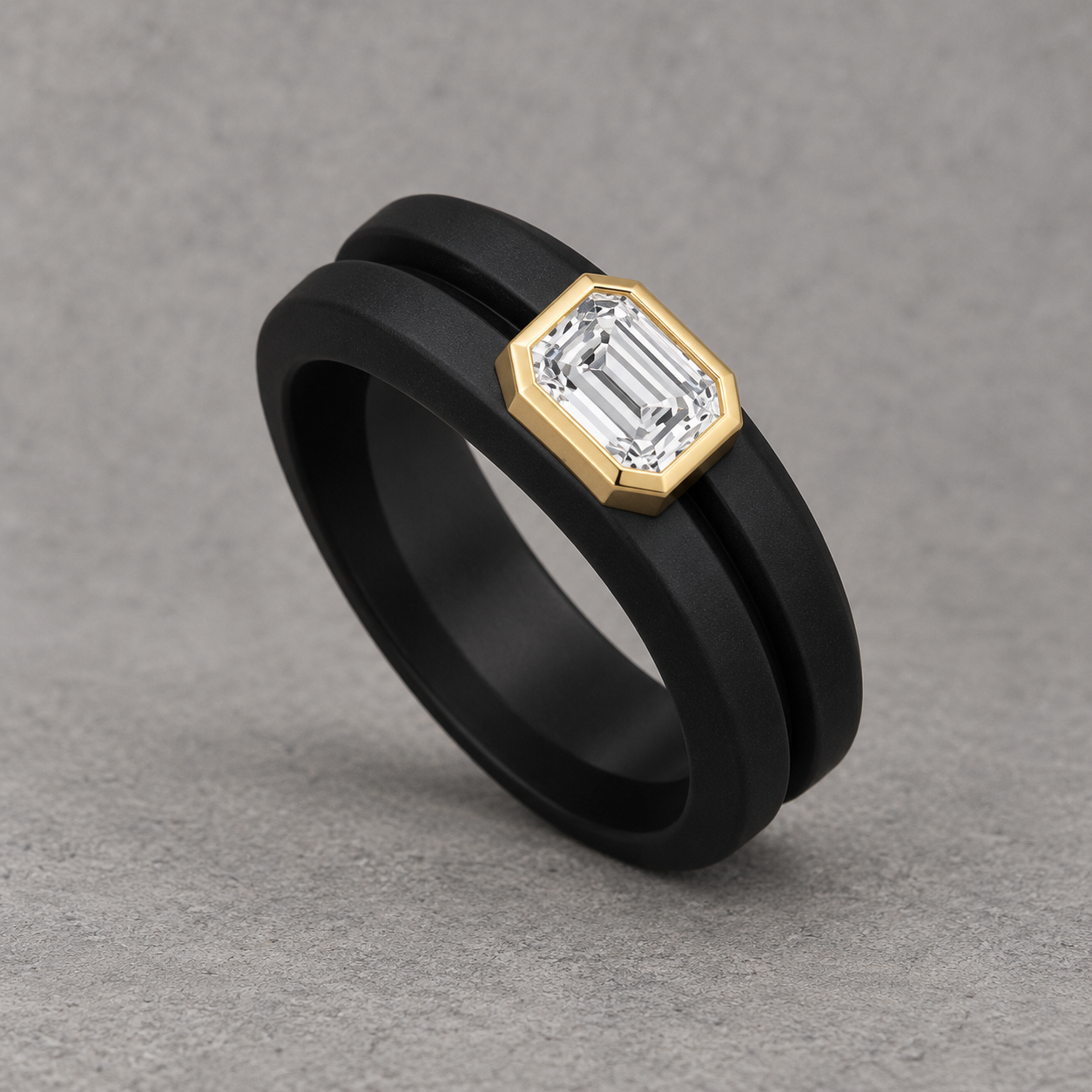 Axis Emerald-Cut Diamond Silicone Ring