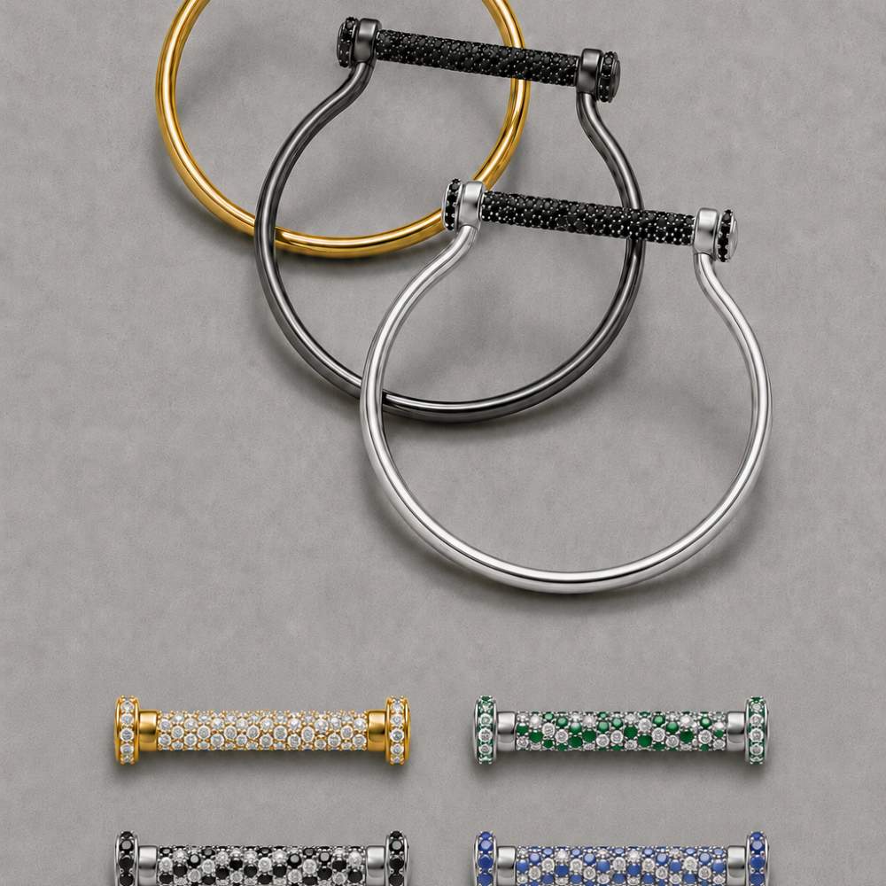 Interchangeable Diamond-Beam Bracelet