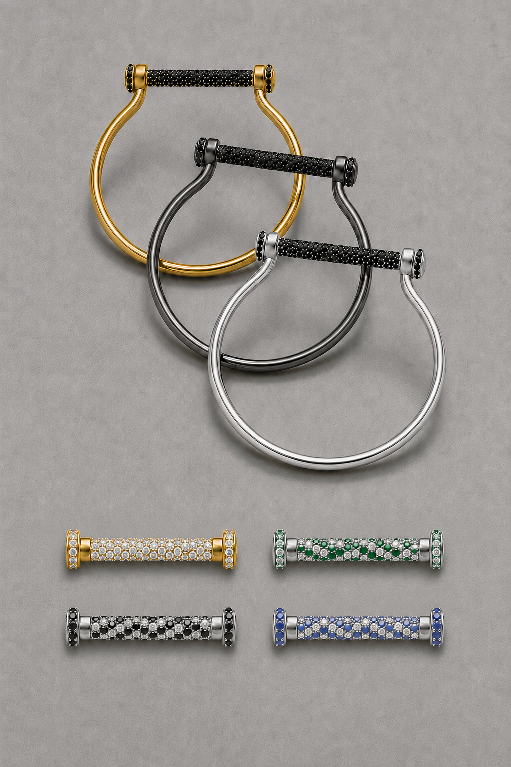 Interchangeable Diamond-Beam Bracelet